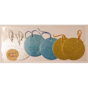 Glitter Gift Tags (6 pack round)